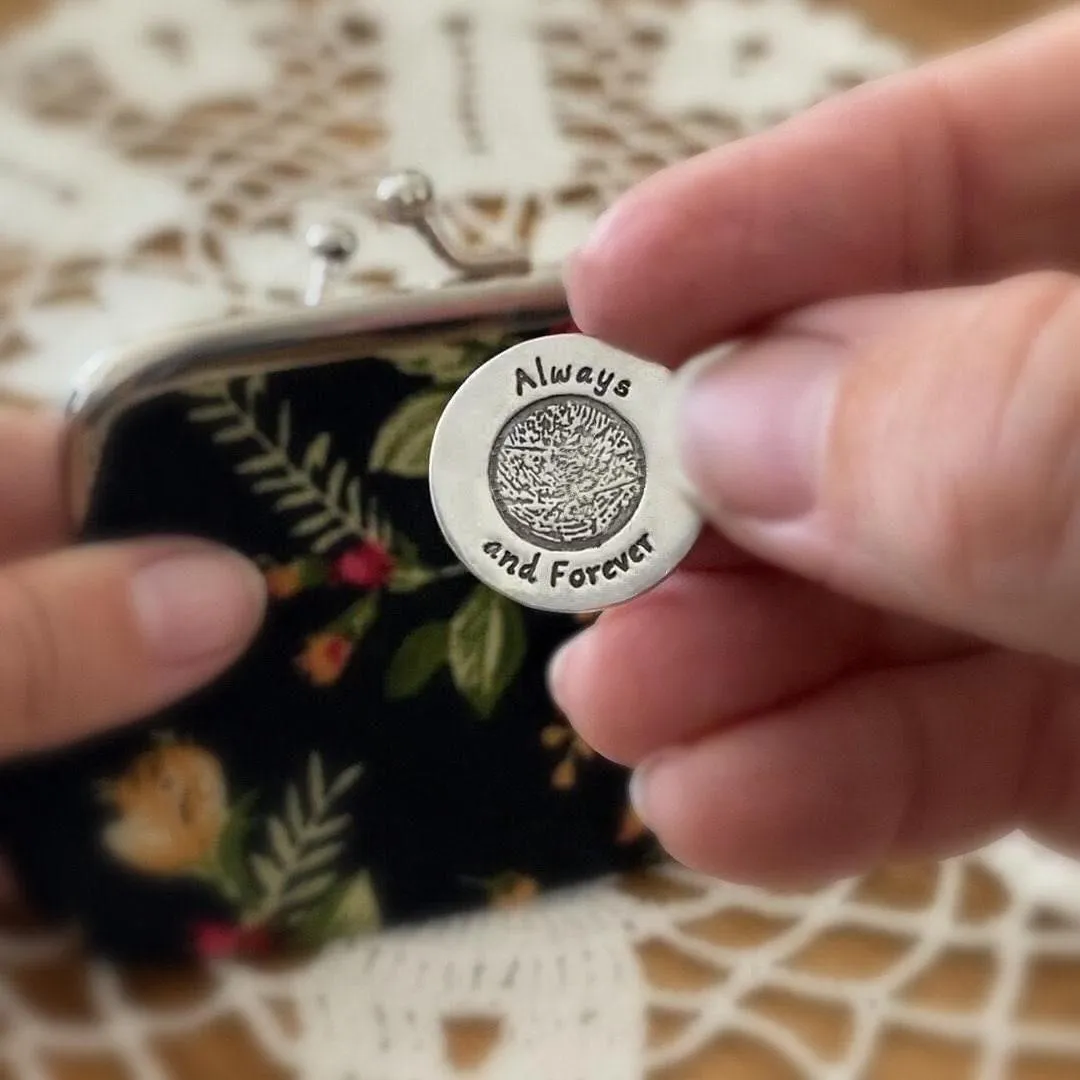 Fingerprint Remembrance Coin Sterling Silver Pocket Token
