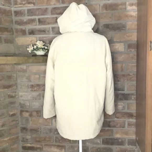 FITZ-WRIGHT Vintage Fur Accented Hooded Cream Parka
