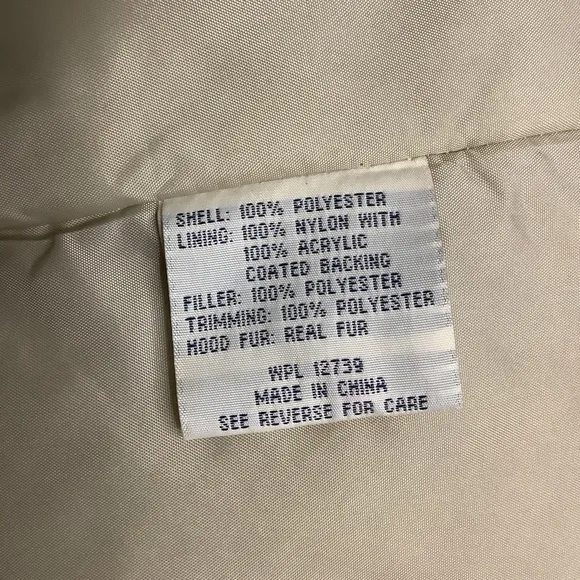 FITZ-WRIGHT Vintage Fur Accented Hooded Cream Parka
