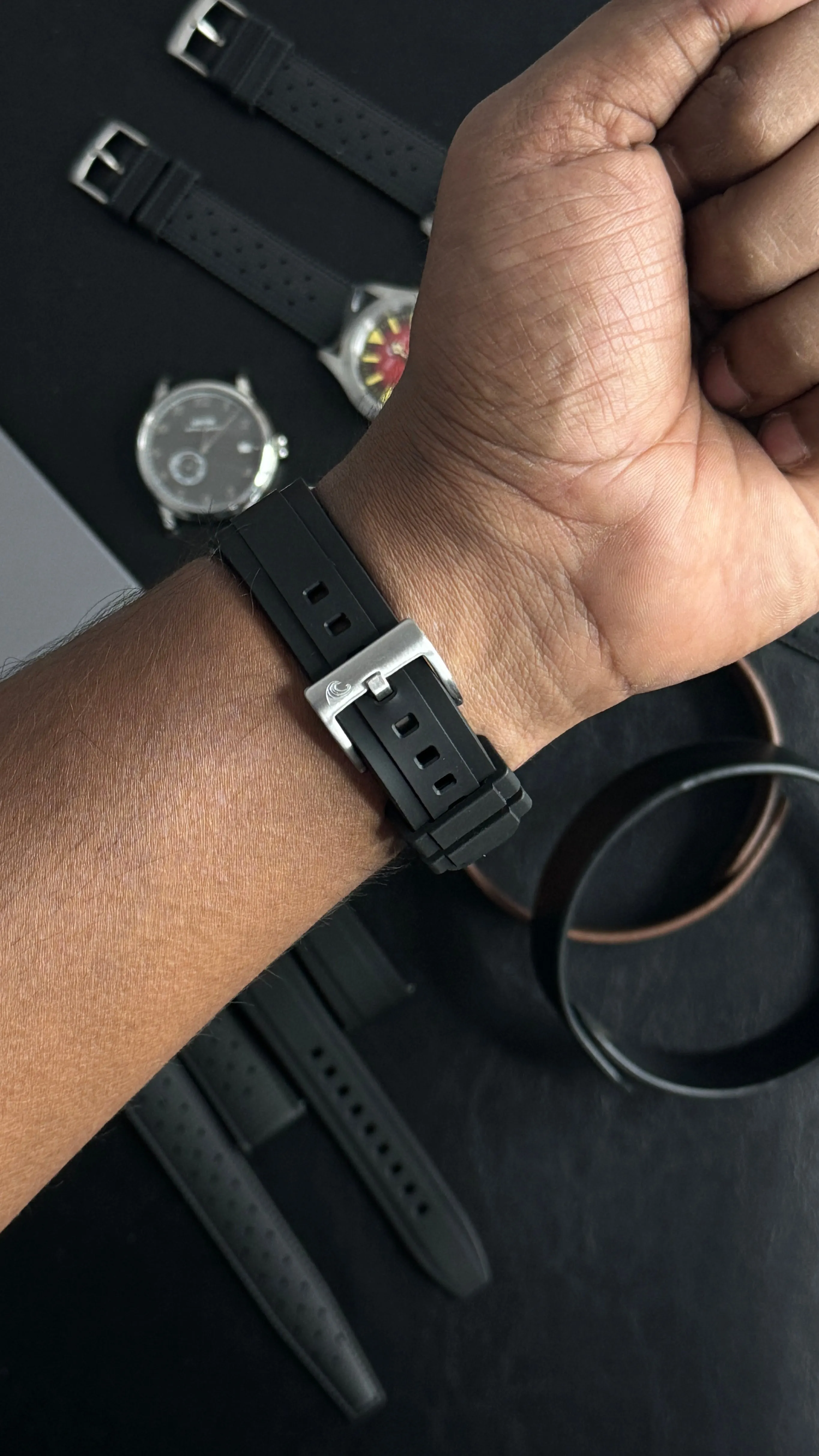 FKM Black Quick Release Rubber Strap – 20mm by Coromandel Watch Co