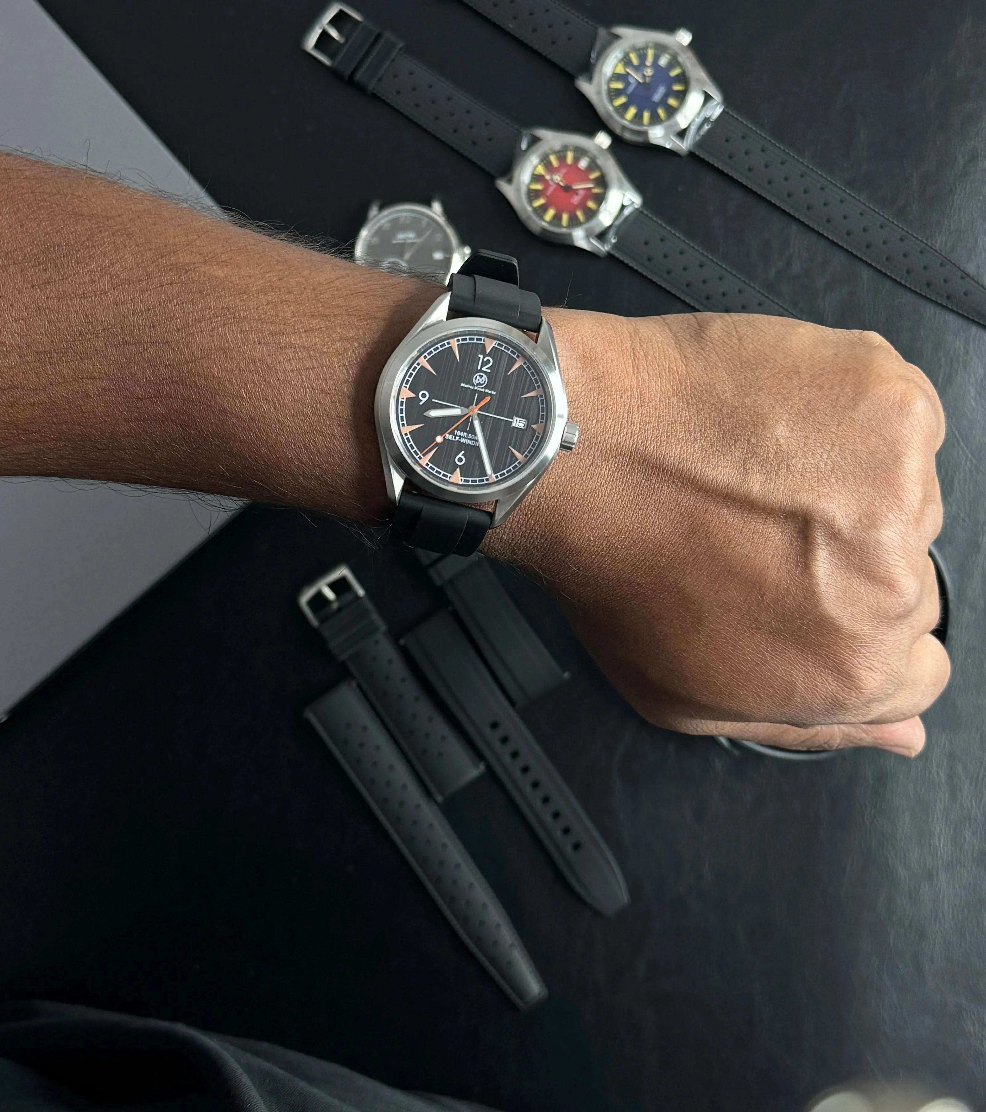 FKM Black Quick Release Rubber Strap – 20mm by Coromandel Watch Co