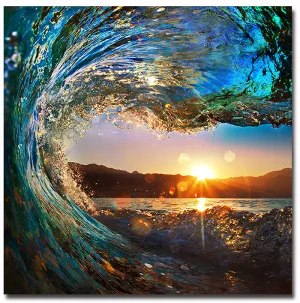 Flamboyant Ocean Wave Acrylic Panel Wall Art