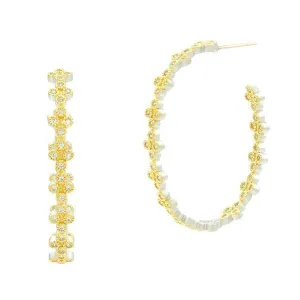 Fleur Bloom Clover Hoop Earrings