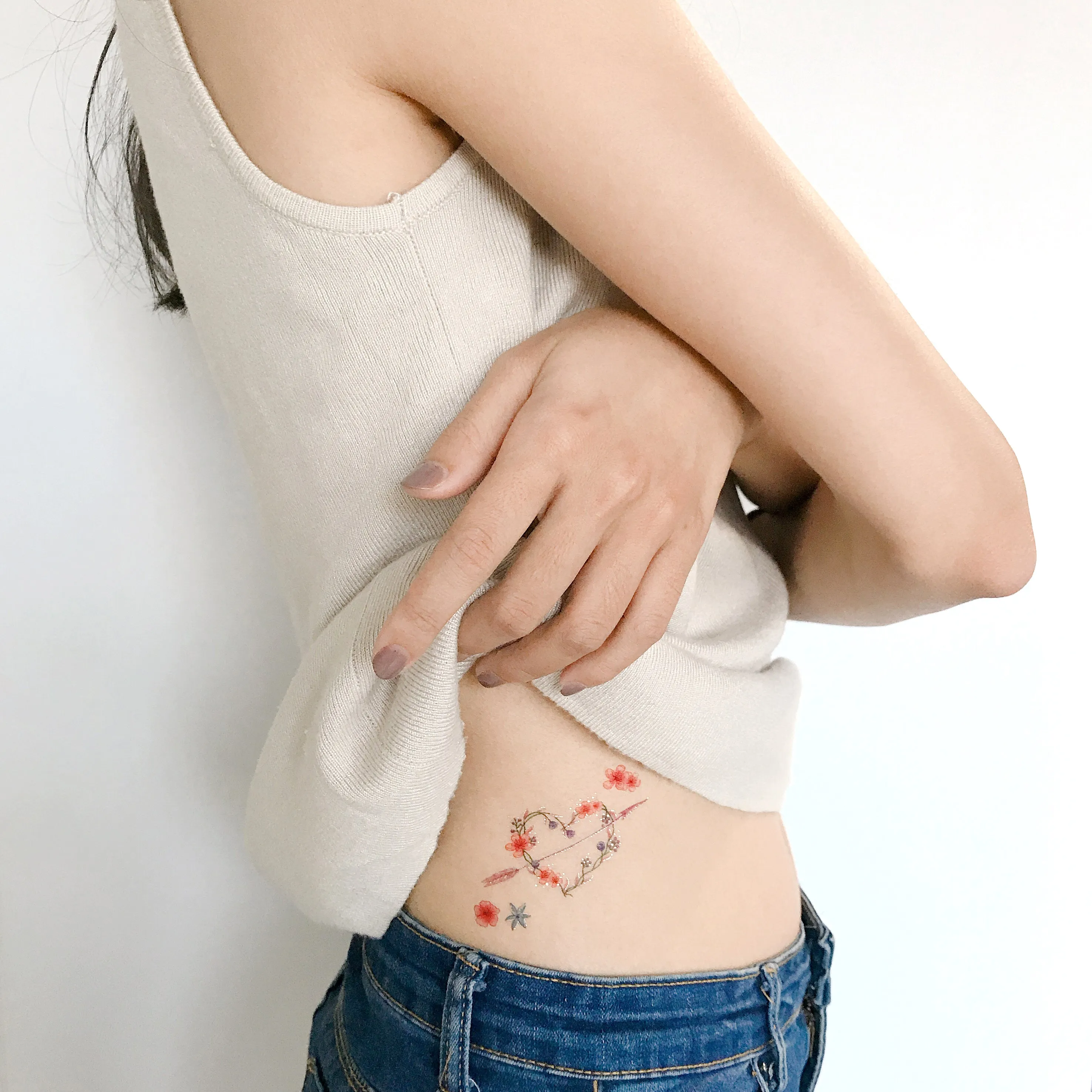 Floral Love Metallic Temporary Tattoo