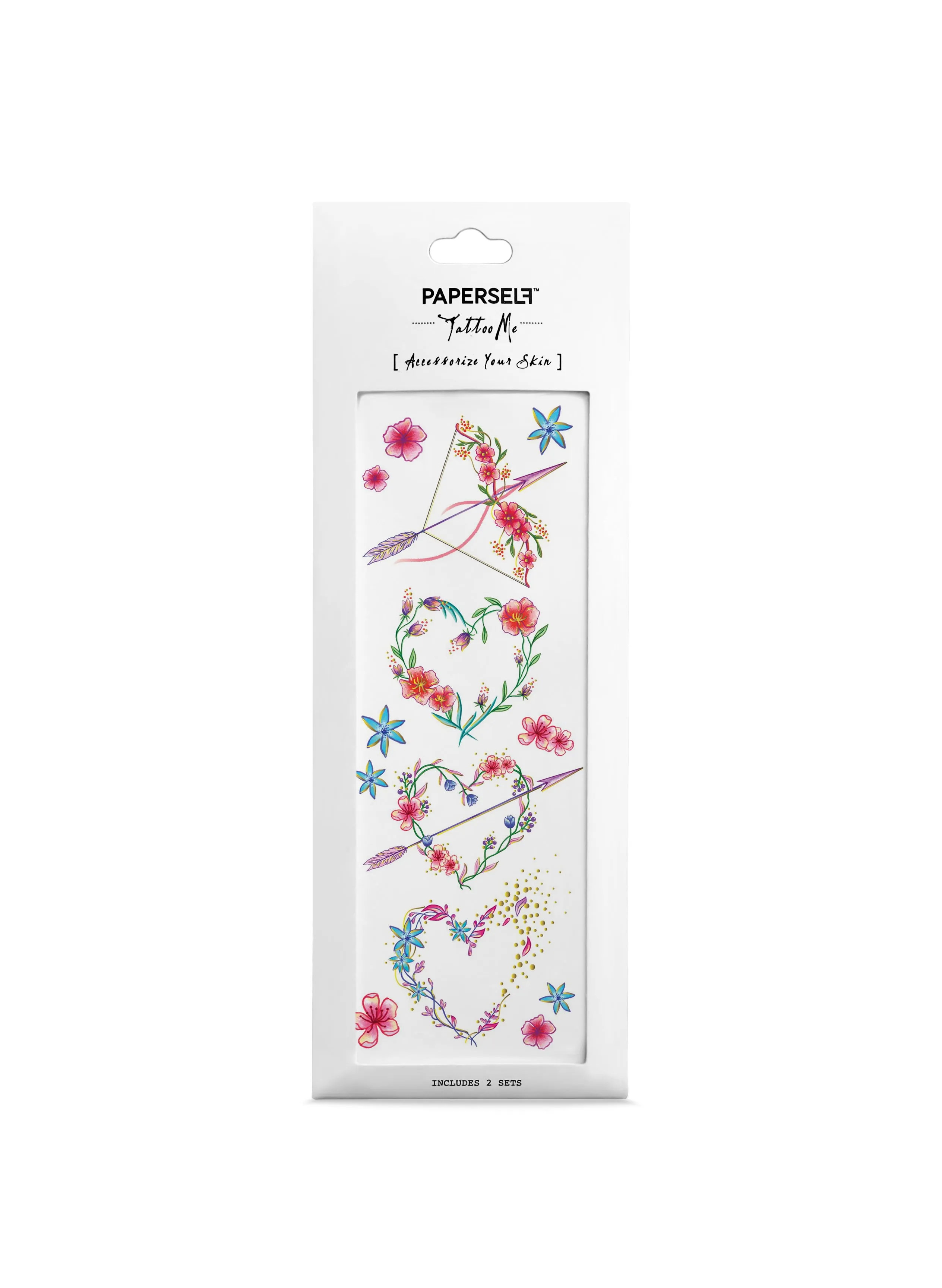 Floral Love Metallic Temporary Tattoo