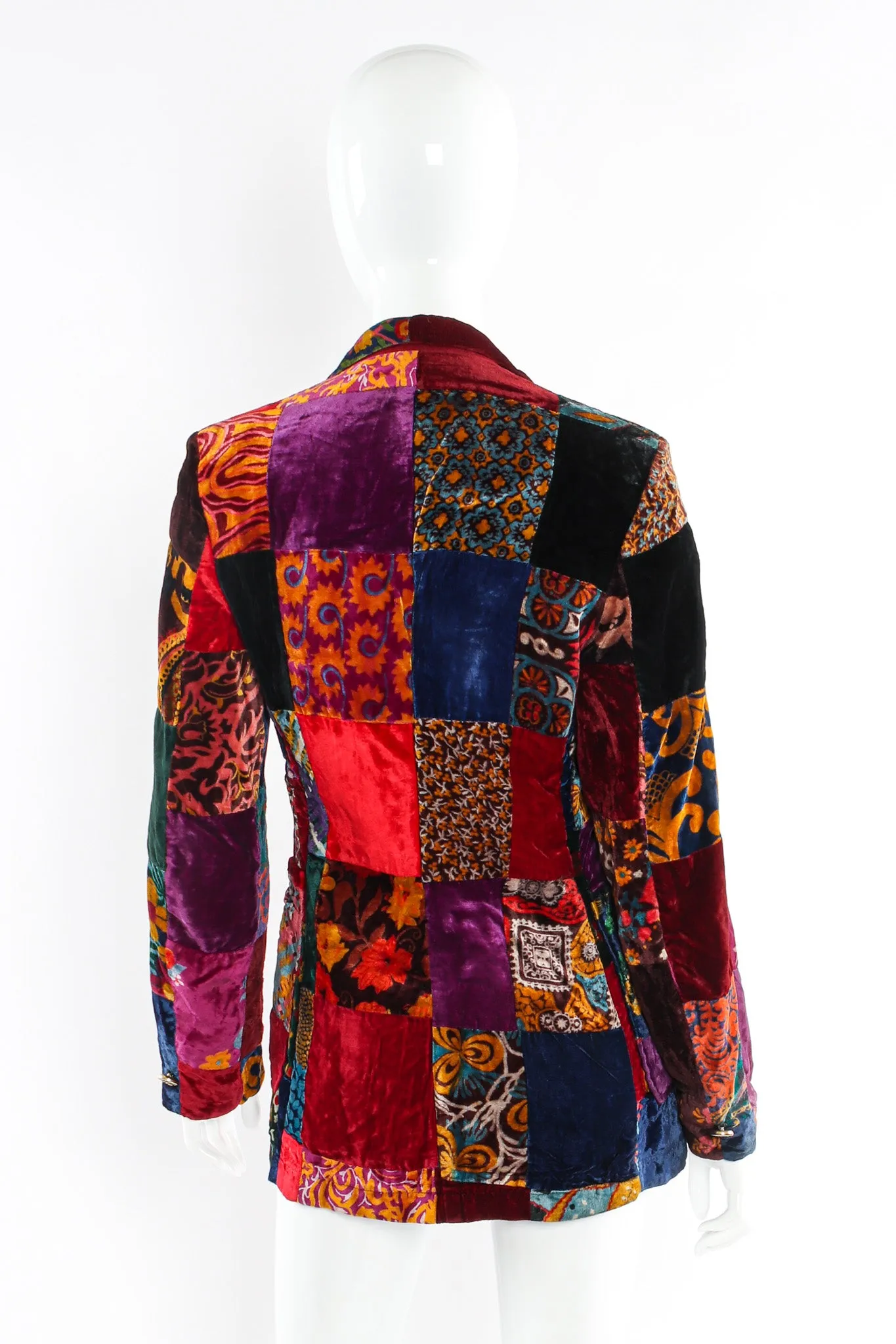 Floral Patchwork Velvet Blazer