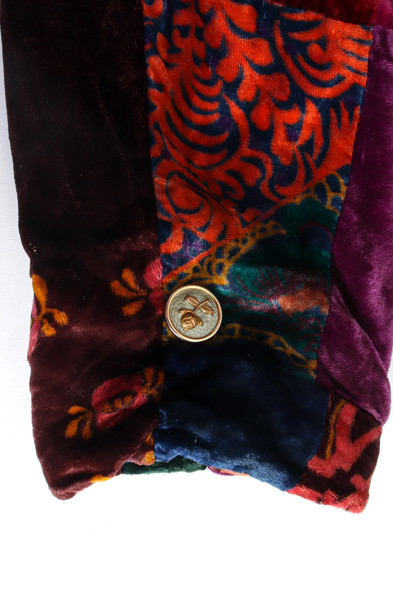 Floral Patchwork Velvet Blazer