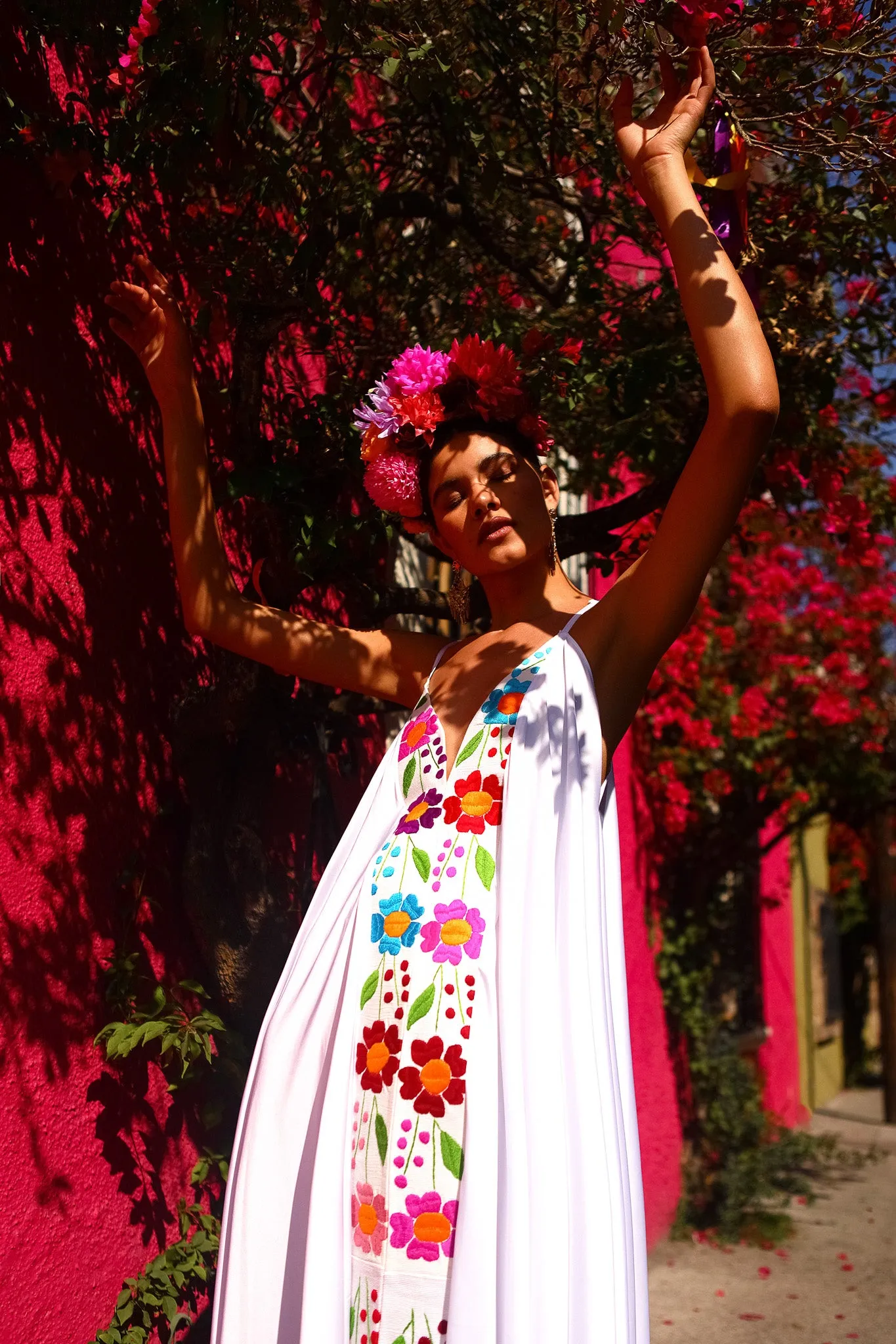 Floral Silk Wedding Dress