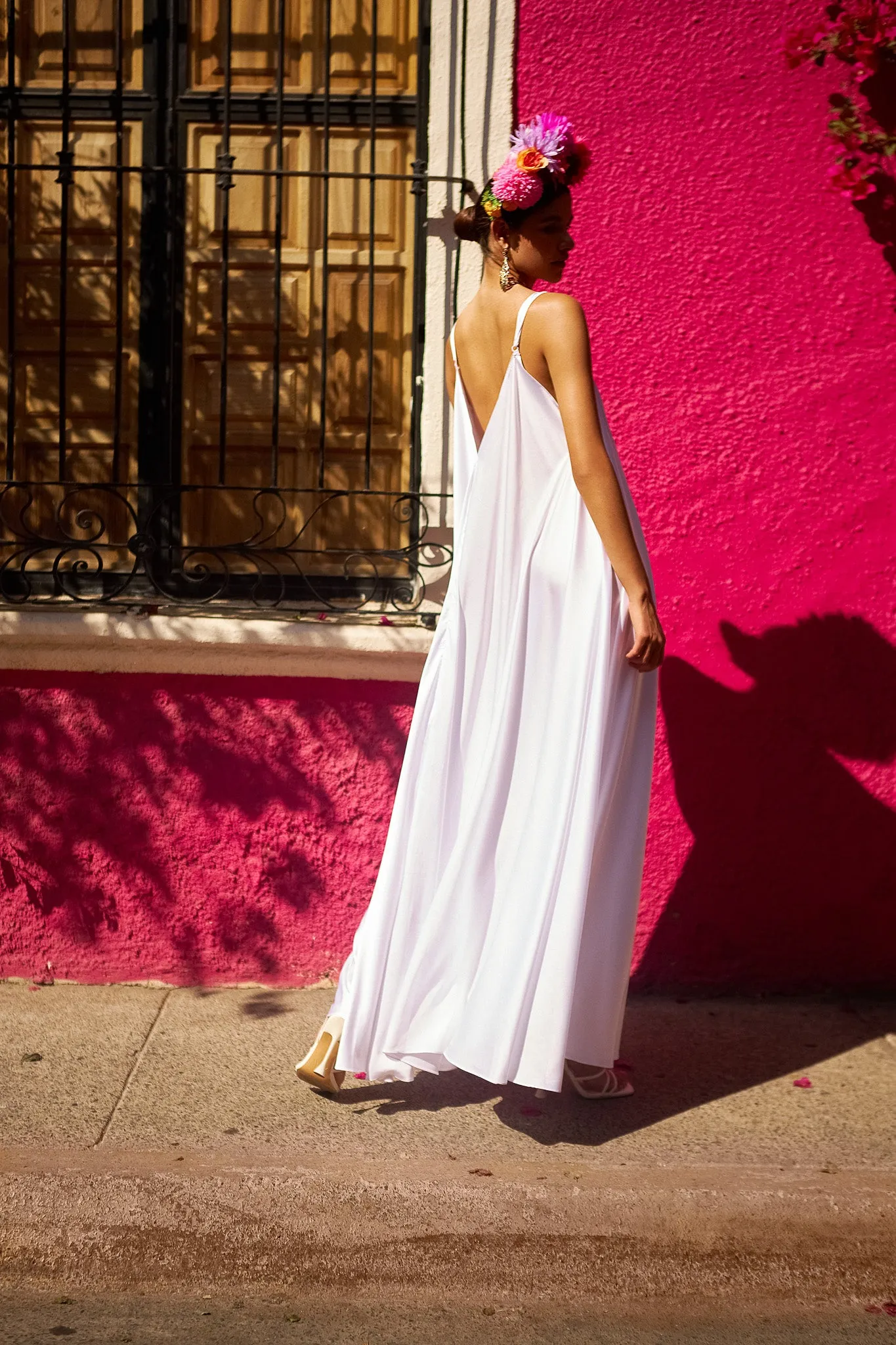 Floral Silk Wedding Dress