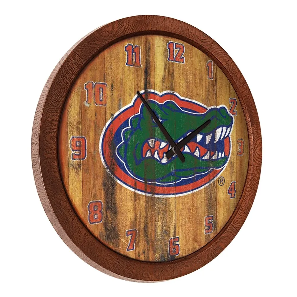 Florida Gators: Weathered "Faux" Barrel Top Wall Clock