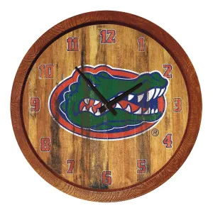Florida Gators: Weathered "Faux" Barrel Top Wall Clock
