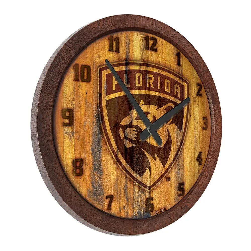 Florida Panthers: Branded "Faux" Barrel Top Wall Clock