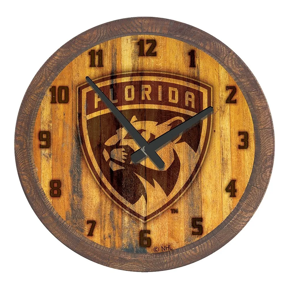 Florida Panthers: Branded "Faux" Barrel Top Wall Clock