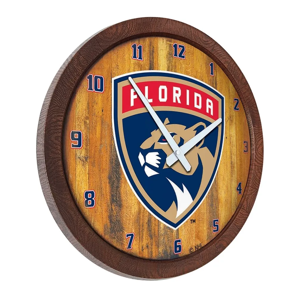Florida Panthers: "Faux" Barrel Top Wall Clock