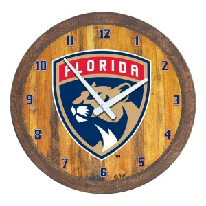 Florida Panthers: "Faux" Barrel Top Wall Clock