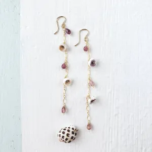 Flow Shell & Gem Earrings