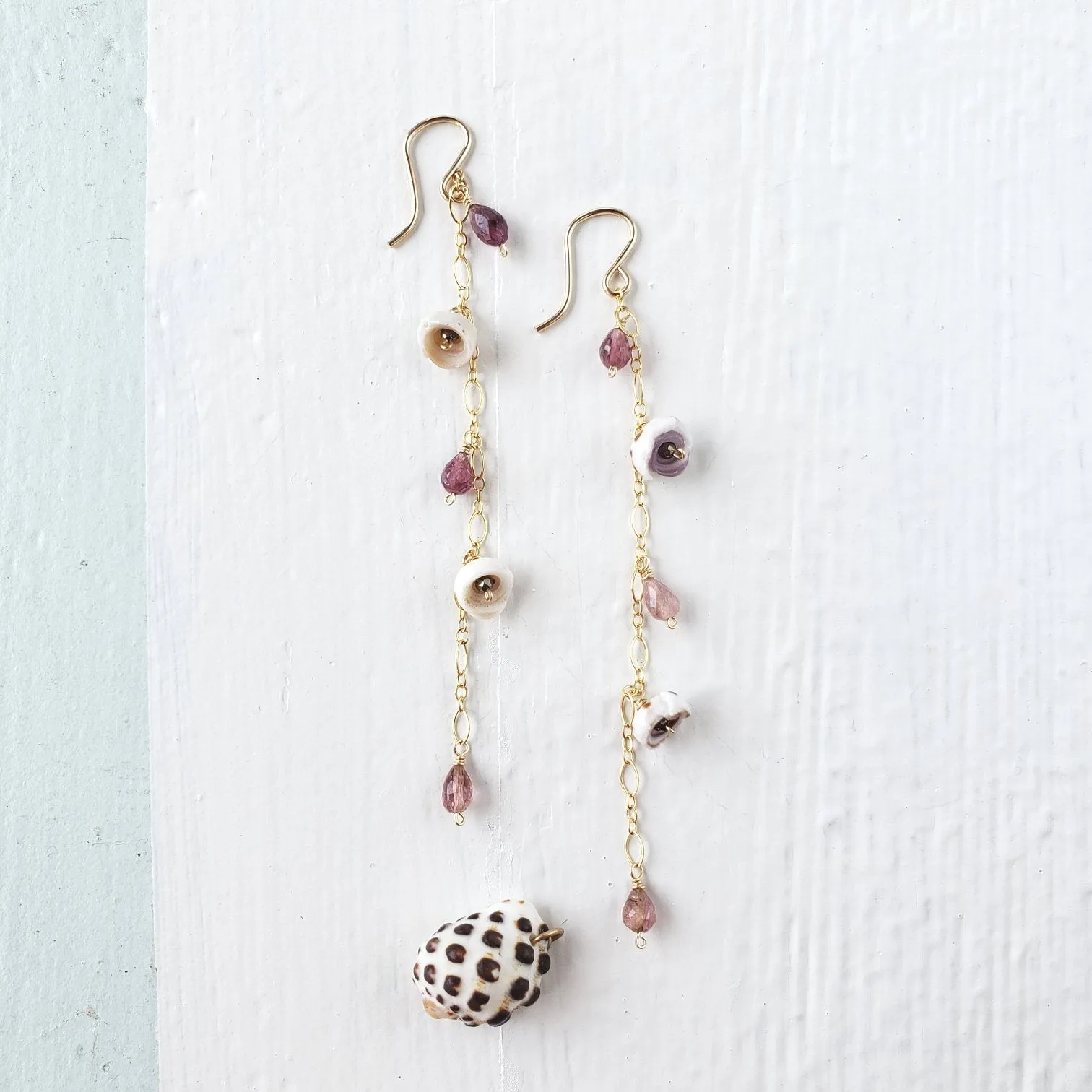 Flow Shell & Gem Earrings