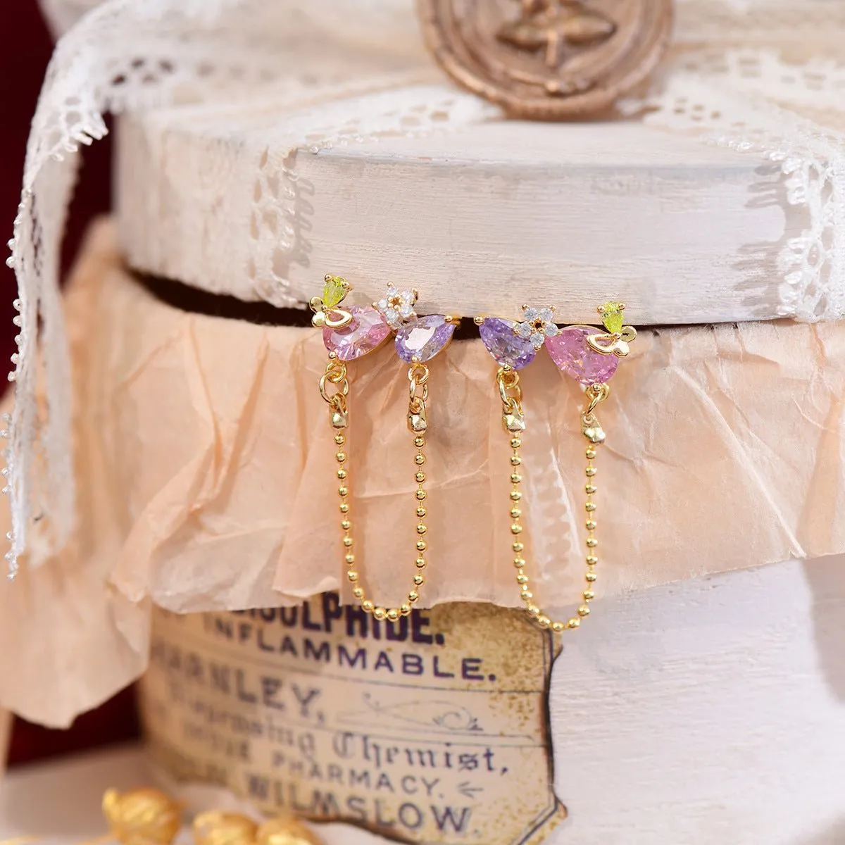 Flower Butterfly Earrings - Brooklyn