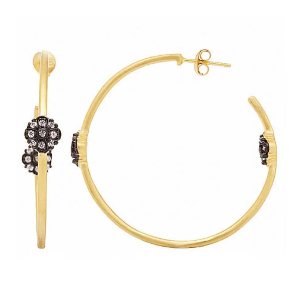 Flower Station Hoop Earrings