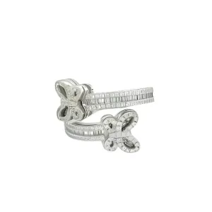 Fluttering Elegance Wrap Sterling Lab-Created Moissanite Double Butterfly Ring - M105619