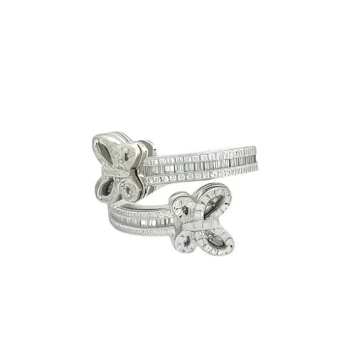 Fluttering Elegance Wrap Sterling Lab-Created Moissanite Double Butterfly Ring - M105619