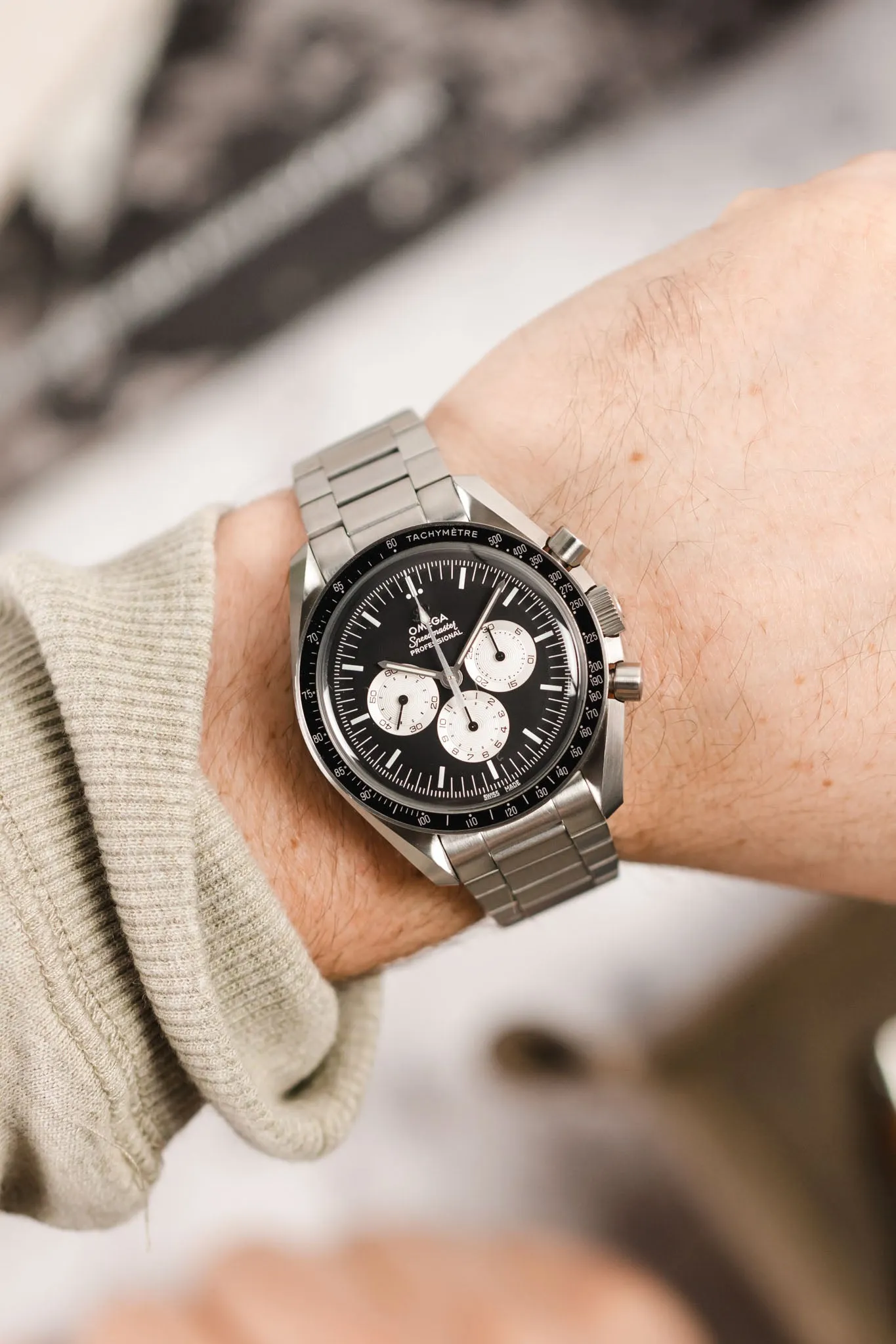 Forstner CONTEMPORARY FLAT LINK Stainless Steel Watch Bracelet with Push-Button Clasp for OMEGA Speedmaster - FULLY BRUSHED