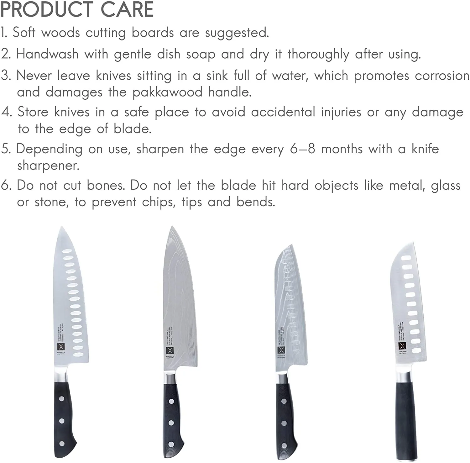 Fortune Candy 8 Inch Chef’s Knife - Japanese AUS-10 Stainless Steel Kitchen Knife - Full Tang, Classic Handle (Silver)
