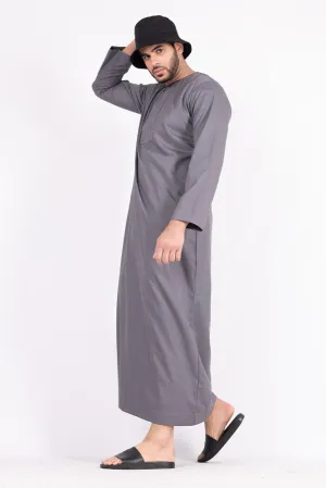 Fossil Grey Piping Thobe
