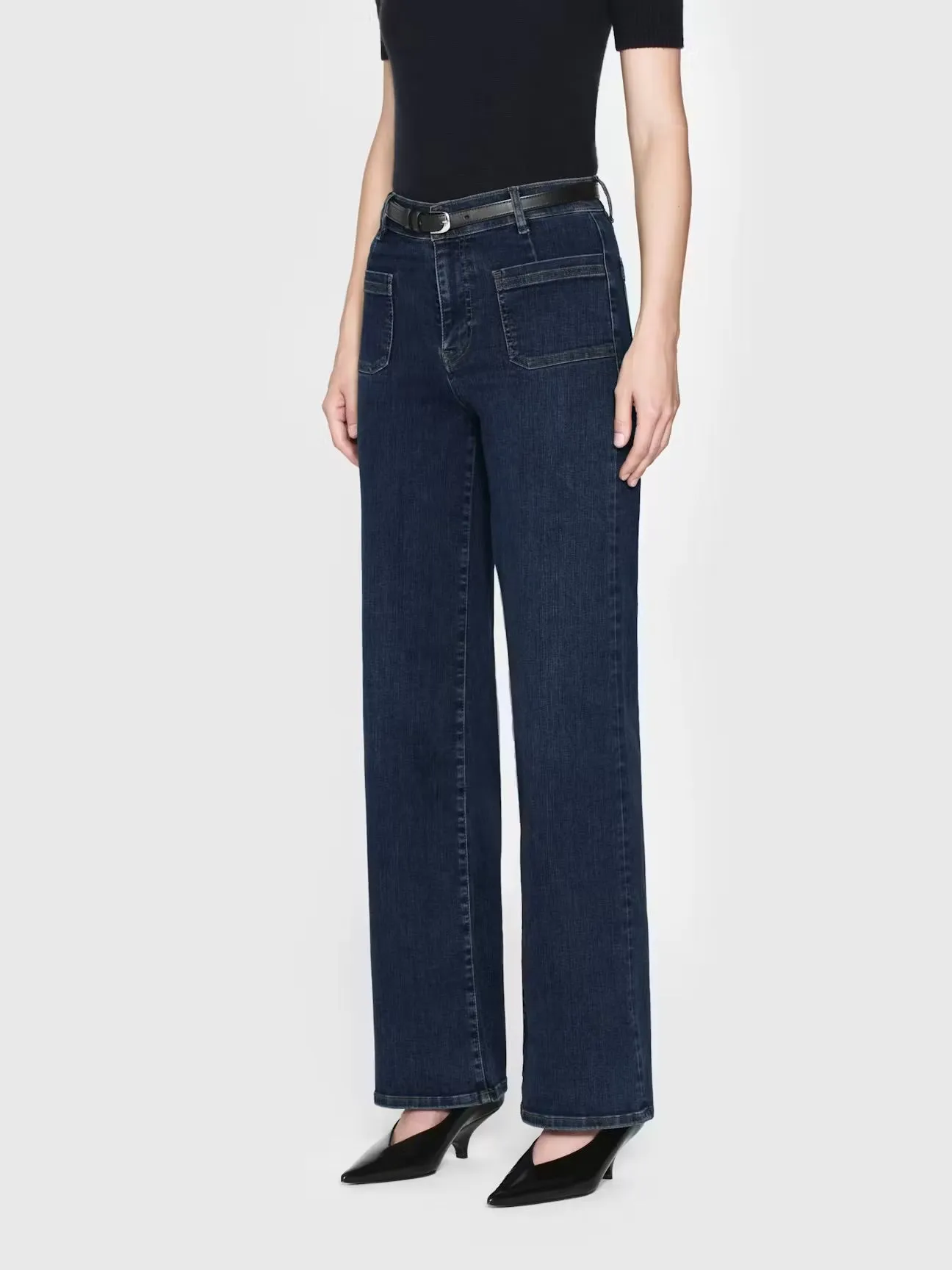 FRAME - Le Slim Palazzo Bardot Pocket - Cursive