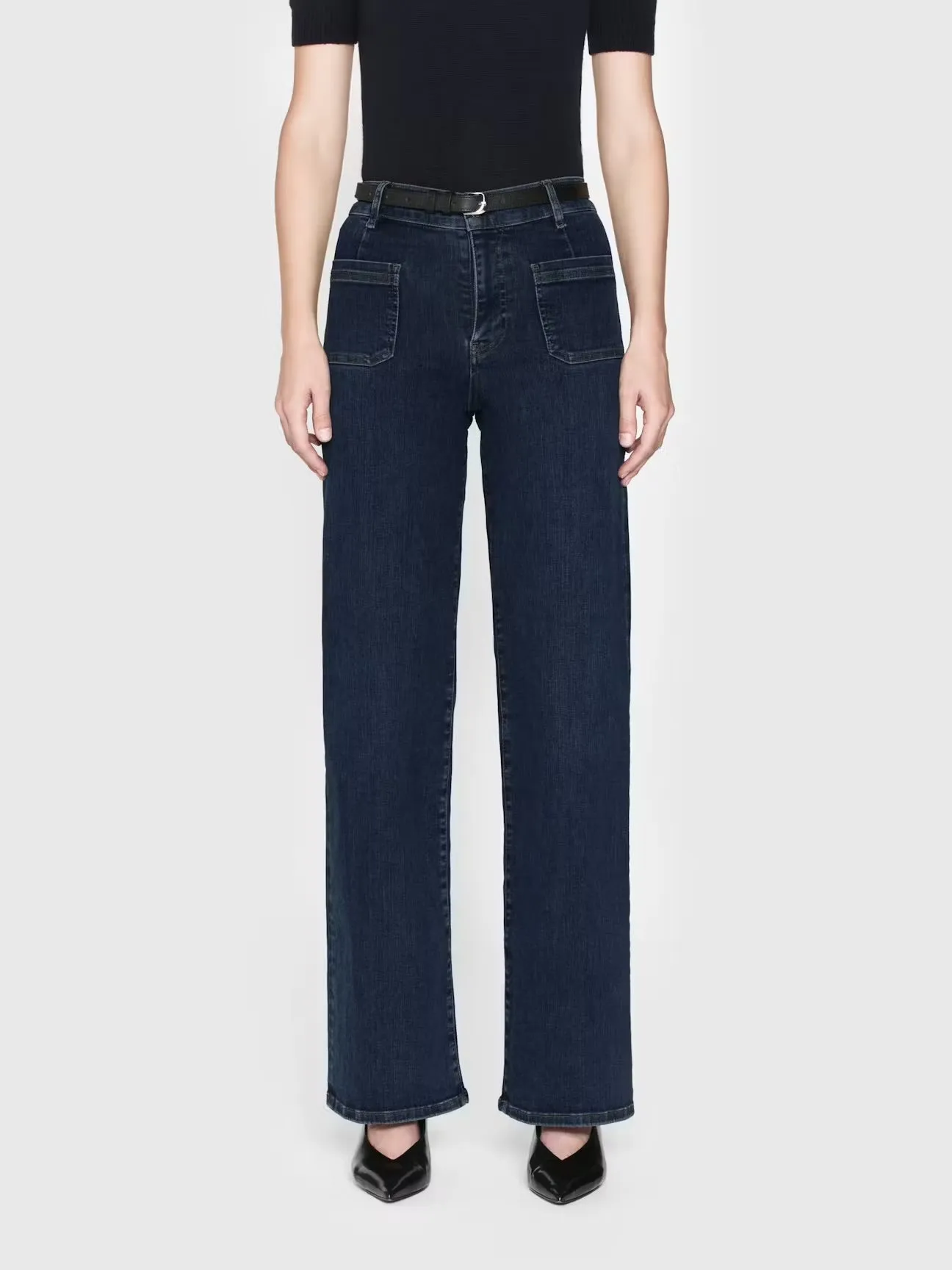 FRAME - Le Slim Palazzo Bardot Pocket - Cursive