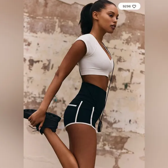 Free People Island Time Shorts in Black Combo SMALL