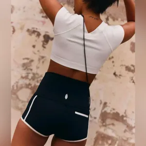 Free People Island Time Shorts in Black Combo SMALL