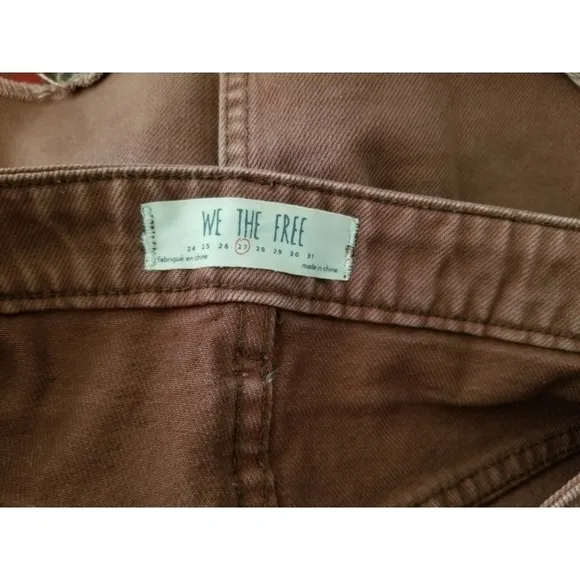 FREE People – We the Free Rust denim front zip it up mini skirt w/ raw edge hem