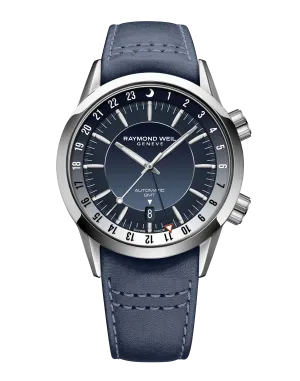 Freelancer GMT Blue Leather Watch
