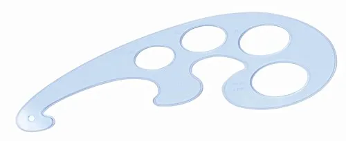 French Curve Ruler in Transparent Reusable Plastic Template Useful as Drafting Tool for Professional Drawing Instrument and Graphing at Work, School or Home Projects in Set of 3 Shapes by Yosogo