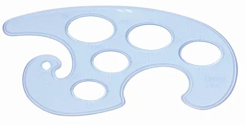 French Curve Ruler in Transparent Reusable Plastic Template Useful as Drafting Tool for Professional Drawing Instrument and Graphing at Work, School or Home Projects in Set of 3 Shapes by Yosogo