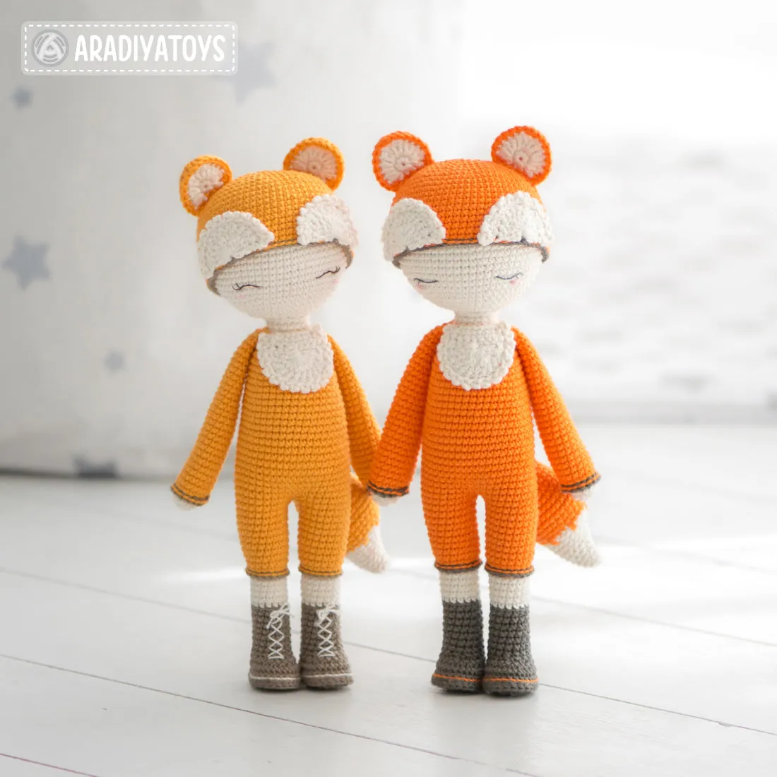 Friendy Laura the Fox from "AradiyaToys Friendies" collection / doll crochet pattern by AradiyaToys (Amigurumi tutorial PDF file)