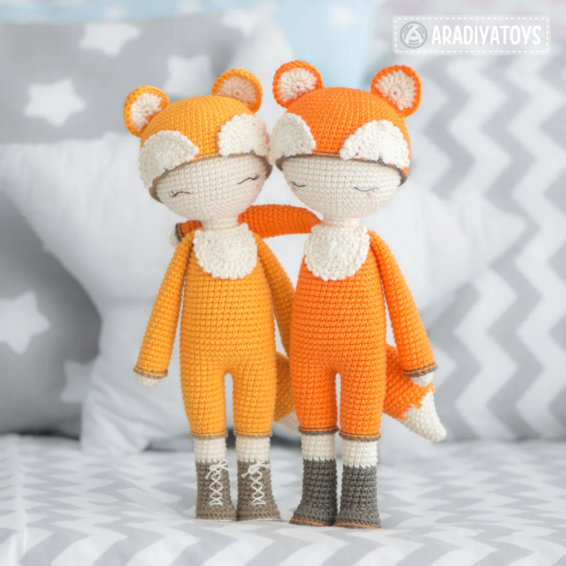 Friendy Laura the Fox from "AradiyaToys Friendies" collection / doll crochet pattern by AradiyaToys (Amigurumi tutorial PDF file)