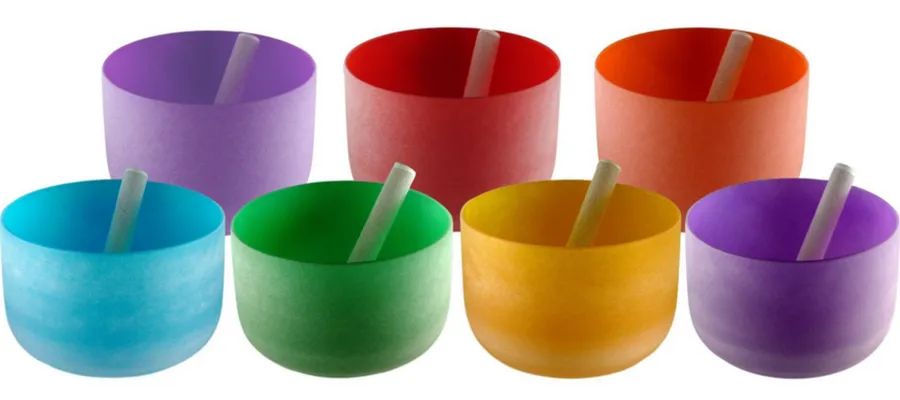 Frosted Crystal Singing Bowl - 11" Colored