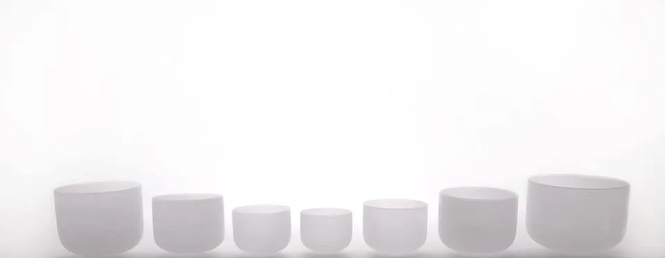 Frosted Crystal Singing Bowl Chakra Set - Extra Small