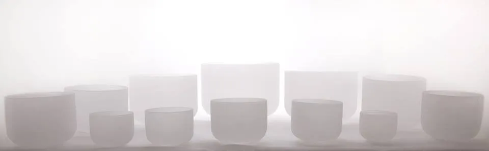 Frosted Crystal Singing Bowl Chakra Set - Extra Small