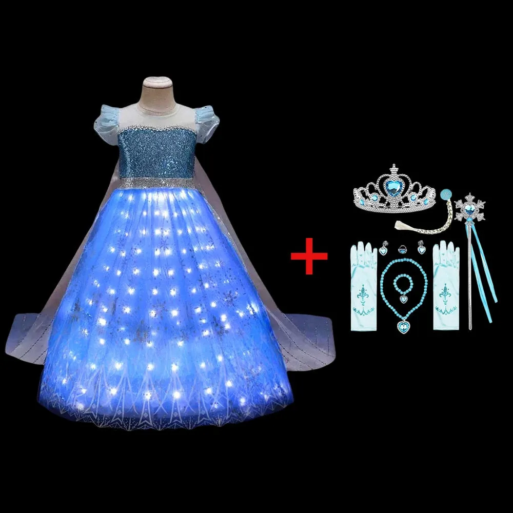 Frozen Princess Elsa LED Light Up Dress