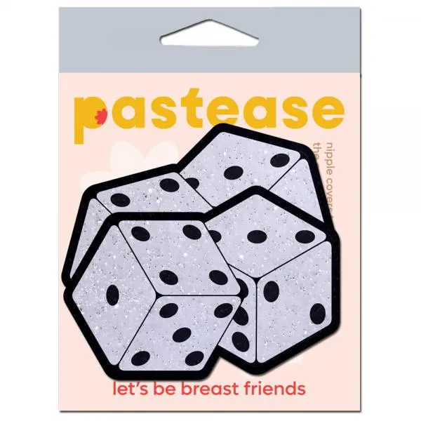 Fuzzy Pair of Dice Pastease - White