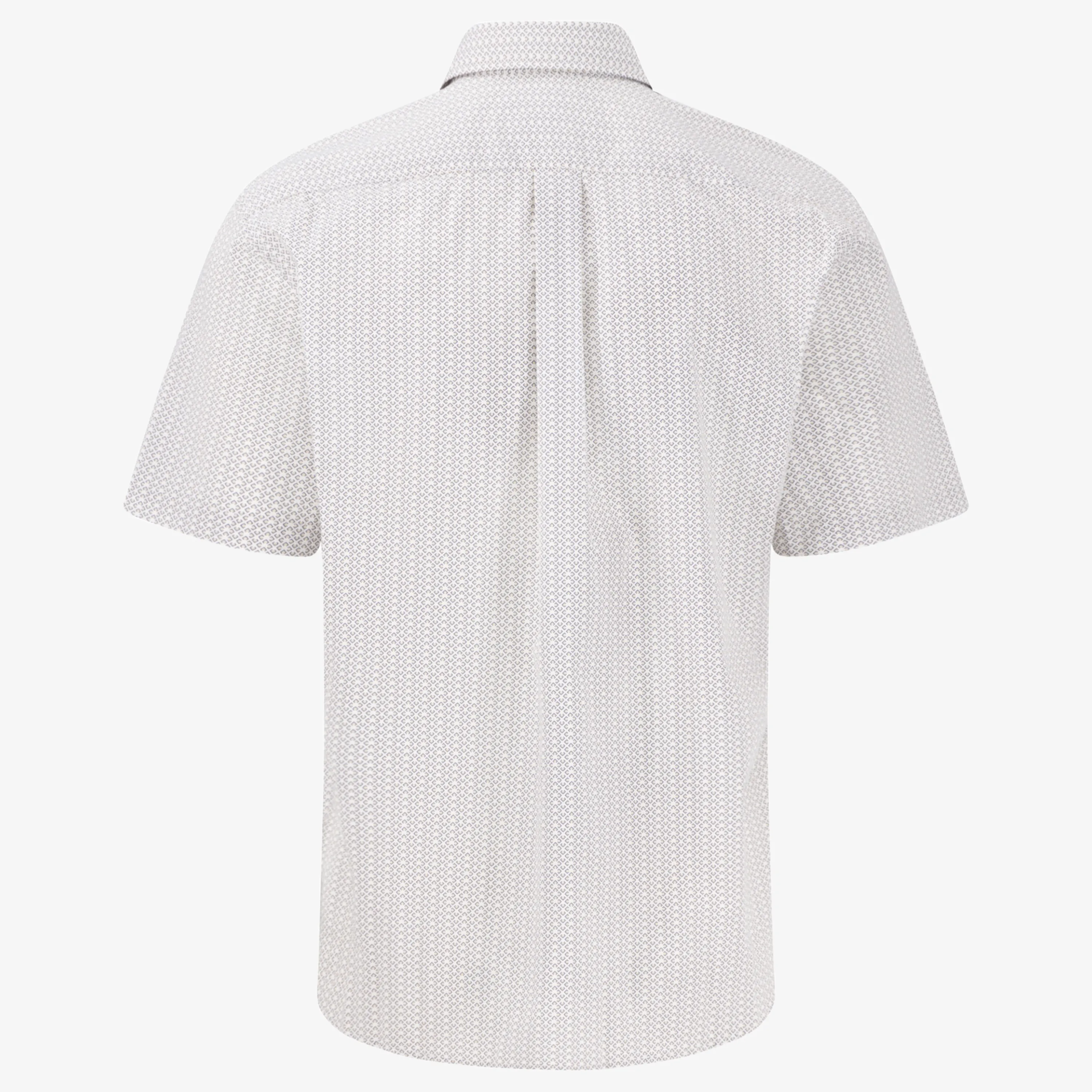 Fynch-Hatton Cotton Poplin Short Sleeve Patterned Shirt - Vivid Yellow