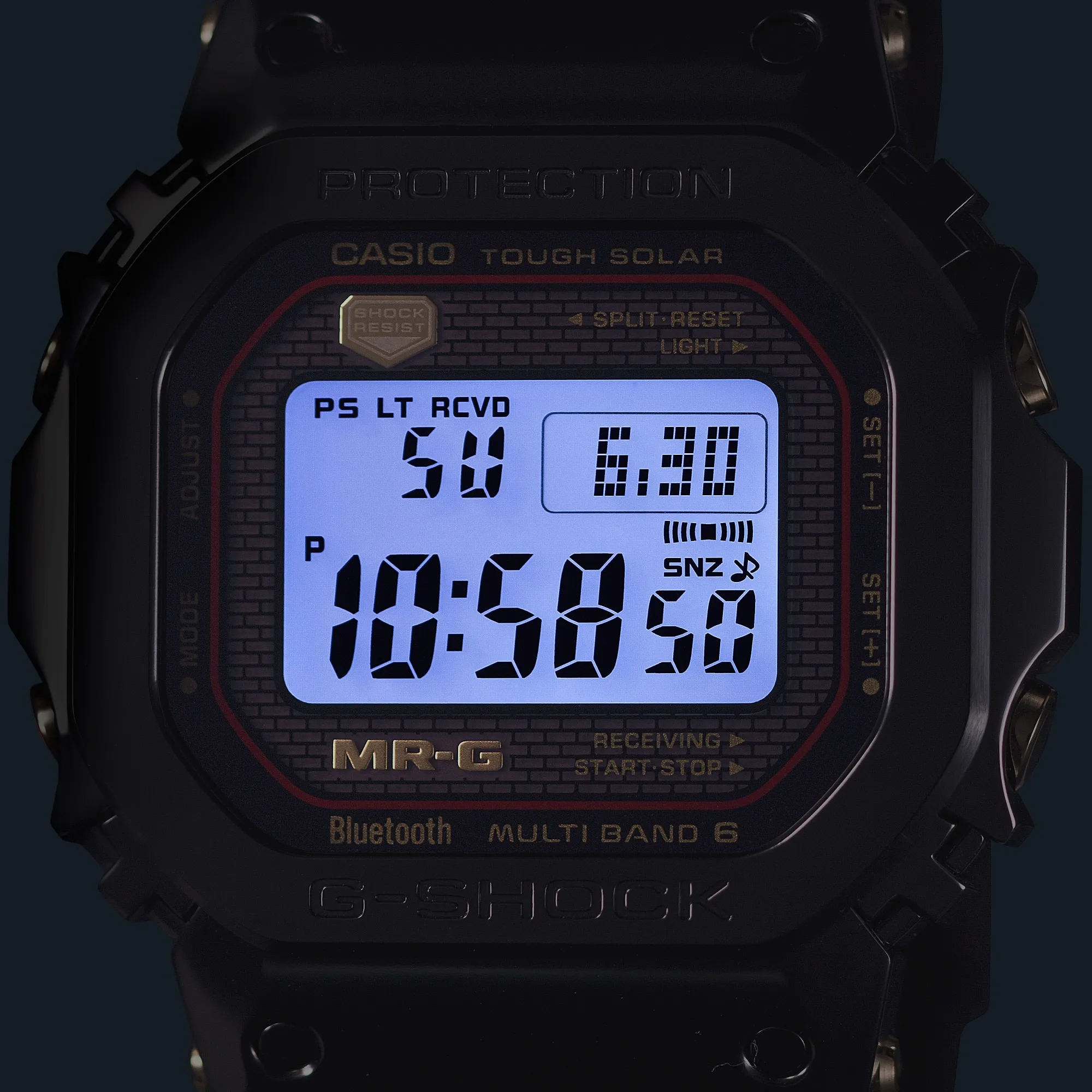 G-Shock MR-G Titanium Black-Gold Square Case Men's Watch MRGB5000B-1