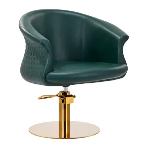Gabbiano Hairdressing Chair Wersal Gold Bottle Green