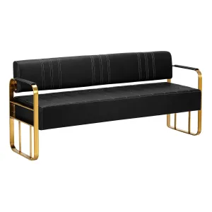 Gabbiano Waiting Room Sofa Avila Black & Gold