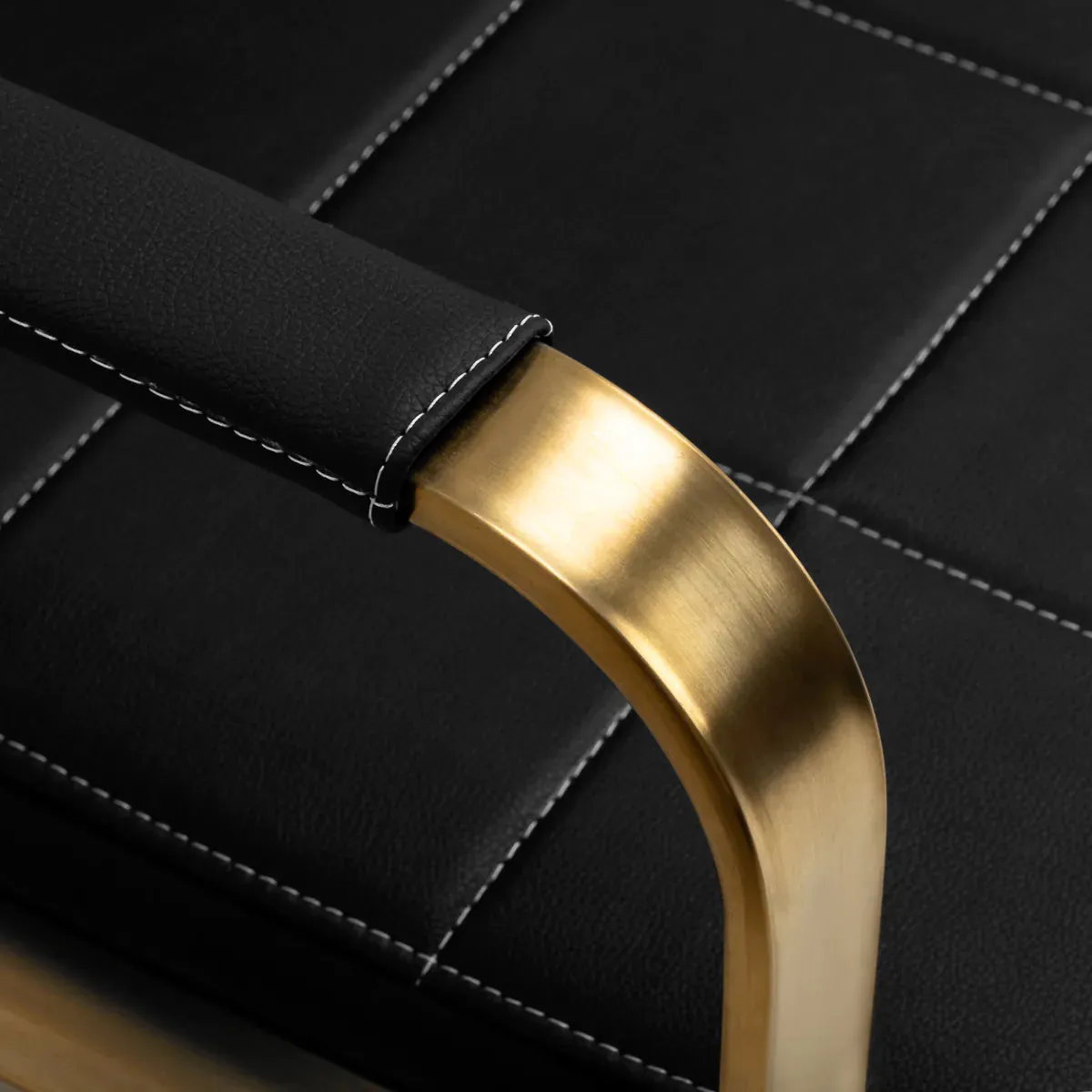 Gabbiano Waiting Room Sofa Avila Black & Gold