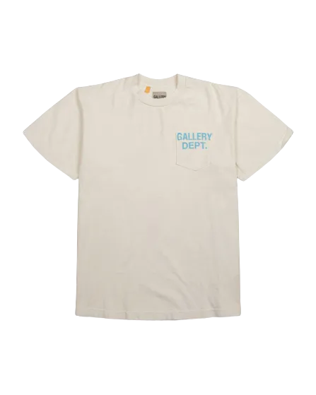Gallery Dept. "Logo" Pocket Tee Cream/Blue