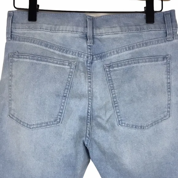 GAP Jean Shorts 5” Relaxed Short Frayed Raw Hem Light Wash Stretch Denim Size 25